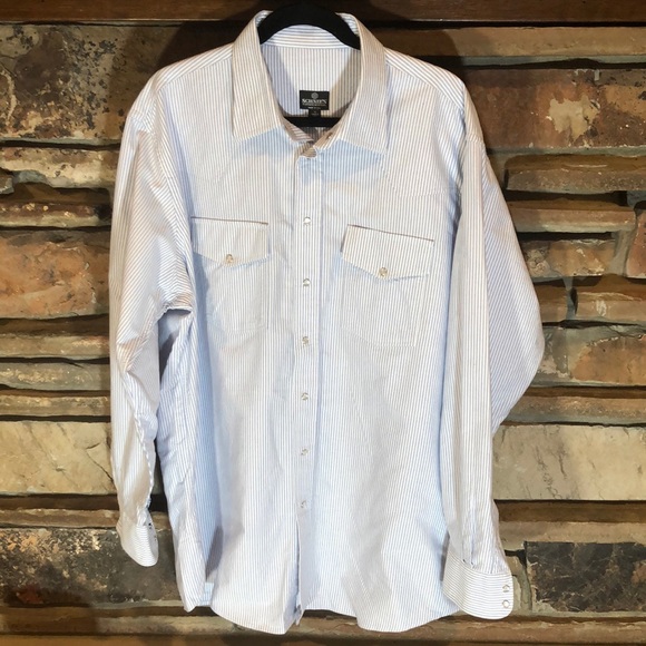 Schnees Pearl Snap Western Work Shirt Big & Tall - Picture 1 of 5